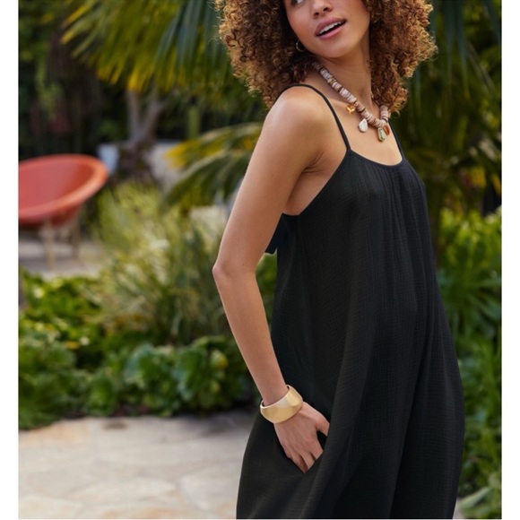 NWT Sol Angeles Gauze Black Maxi Dress M/L - Picture 3 of 12